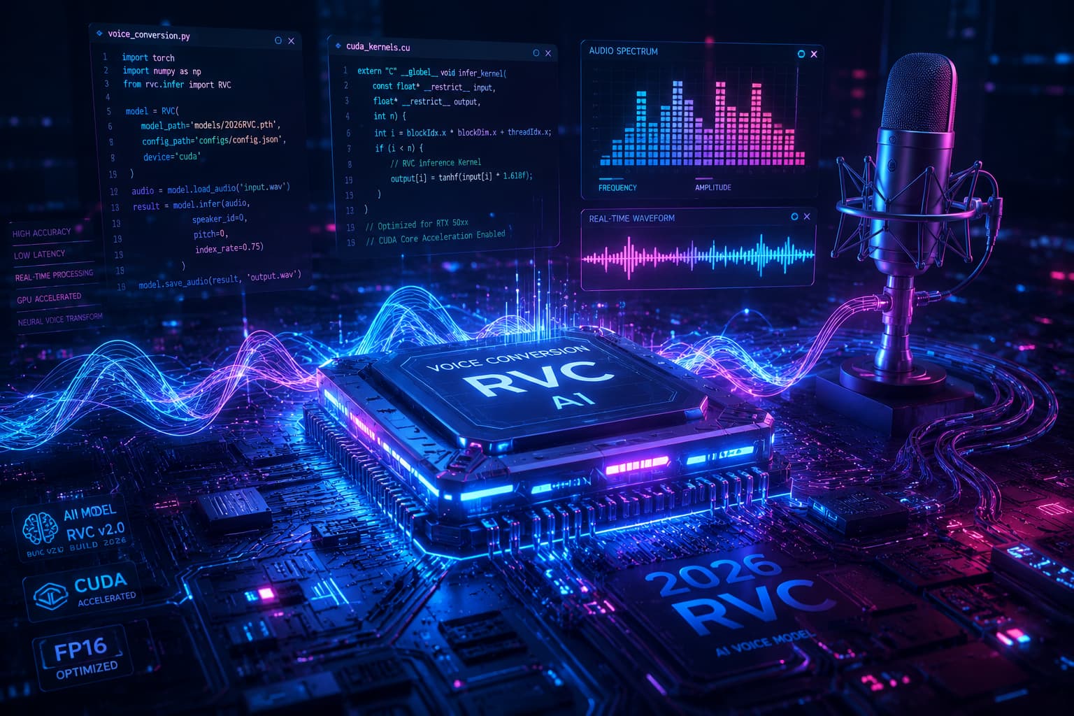 2026最新RVC变声器下载与纯净部署指南：CUDA 12.x + PyTorch 2.x 环境对齐、WebUI 一键包避坑与实时推理硬件基准
