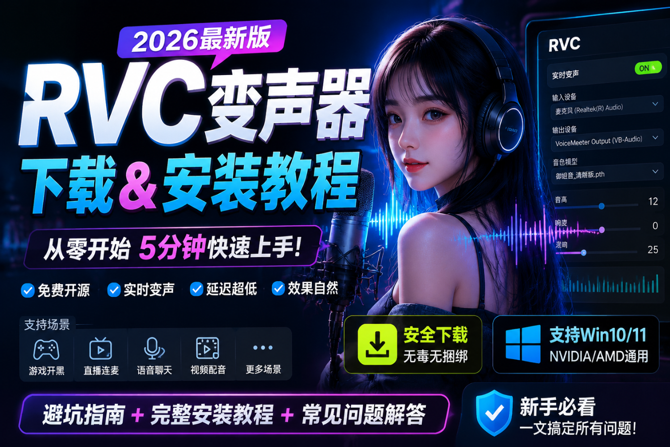 RVC变声器下载：2026官方免费开源安全版（附显卡配置与安装教程）